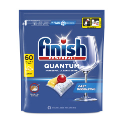 Finish Quantum All in 1 Lemon Sparkle tablety do myčky, 60 ks