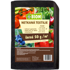 Biom netkaná textílie černá 17 g/m² velikost 1,6 x 10 m