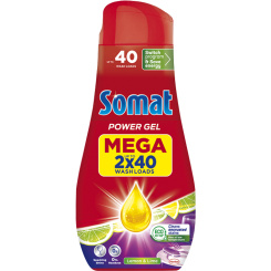 Somat gel do myčky All in 1 Lemon &amp; Lime. 2× 720 ml, 80 dávek