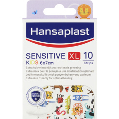 Hansaplast Sensitive XL Kids Dětské náplasti pro citlivou pokožku s různými motivy zvířátek 6 x 7 cm