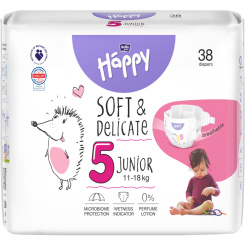 Bella Happy Junior 5 dětské pleny jednorázové 11-18 kg, 38 ks