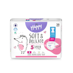 Bella Happy Junior 5 dětské pleny jednorázové 11-18 kg, 38 ks
