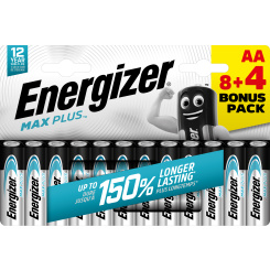 Energizer Baterie Max Plus AA tužková baterie, 8+4 ks