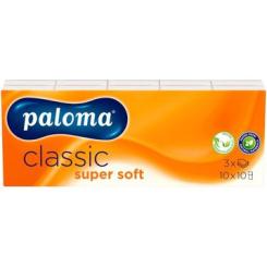 Paloma 3vrstvé papírové kapesníky Classic Super Soft, 10x 10 ks