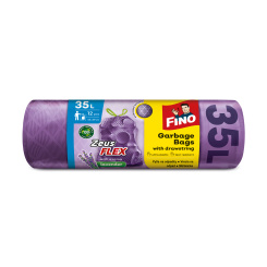 Fino pytle do koše Zeus Flex Lavender zatahovací, 28 µ, 53 × 59 cm, 35 l, 12 ks