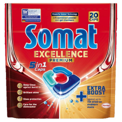 Somat tablety do myčky Excellence Premium 5v1, 20 ks