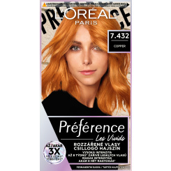 L&#039;oreal Paris Préférence Vivid Colors barva na vlasy, Copper 7.432