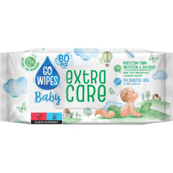 Go Wipes Baby Extra Care dětské vlhčené ubrousky, 60 ks