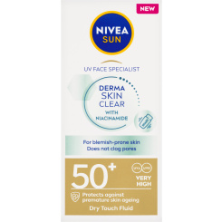 Nivea Sun Derma Skin Clear lehký pleťový krém na opalování, OF 50+, 40 ml