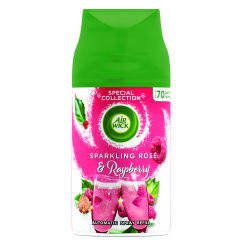 Air Wick FreshMatic Sparkling Rose &amp; Raspberry - Růžový sekt a maliny automatický osvěžovač náhradní náplň 250 ml