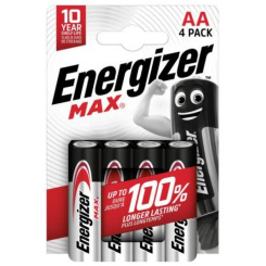Energizer Max Alkaline AA/LR6 alkalické baterie, 4 ks, 1,5V