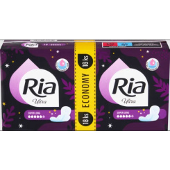Ria dámské vložky Ultra Super Long Duopack, 18 ks