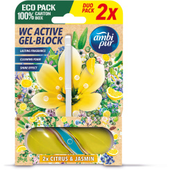 Ambi Pur WC Active gel-blok citron &amp; jasmín 2x45 g