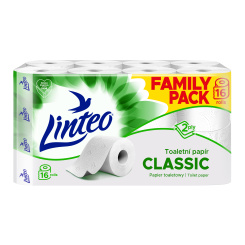 Linteo Classic toaletní papír 2vrstvý, 16 rolí, 15m role