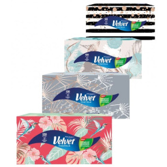 Velvet Pastels hygienické kapesníky 3vrstvé, box 120 kusů