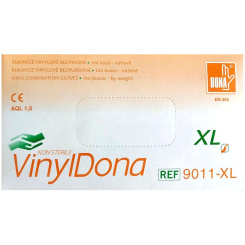 Vulkan DonaVinyl Rukavice jednorázové vinylové bezprašné, velikost XL, 100 kusů