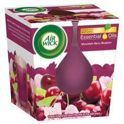 Air Wick Essenstial Oils višňový čaj vonná svíčka 105 g