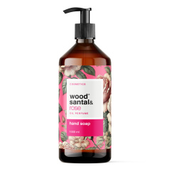 Wood Santal &amp; Rose tekuté mýdlo na ruce 1 l, dávkovač