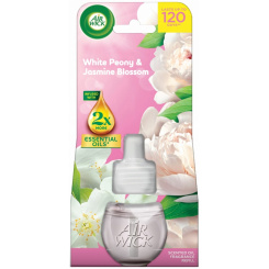 Air Wick Essential Oils White Peony &amp; Jasmine Blossom - Pivoňka a jasmínový květ elektrický osvěžovač náhradní náplň 19 ml