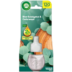 Air Wick Essential Oils Blue Eucalyptus &amp; Cedarwood - Eukapyltus a cedrové dřevo elektrický osvěžovač vzduchu náhradní náplň 19 ml