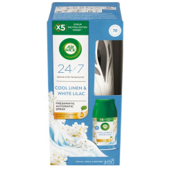 Air Wick Freshmatic Cool Linen &amp; White Lilac - Vůně svěžího prádla automatický osvěžovač komplet 250 ml