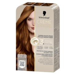 Schwarzkopf Creme Supreme barva na vlasy 7-7 měděná blond 60 ml