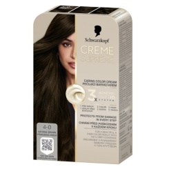 Schwarzkopf Creme Supreme barva na vlasy 4-0 přirozená hnědá 60 ml
