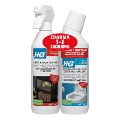 HG čistič krbového skla a skleněných dvířek krbů a kamen, 500 ml + HG hygienický gel na toalety 500 ml zdarma