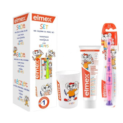 Elmex dětský balíček zubní pasta + zubní kartáček + kelímek