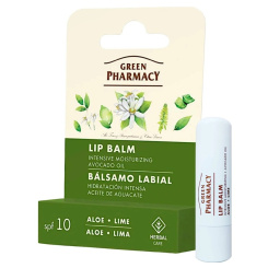 Green Pharmacy Aloe Vera a Limetka hydratační balzám na rty, 3,6 g