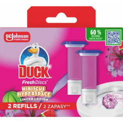 Duck Fresh Discs Hibiscus Hyperspace WC blok s vůní ibišku a melounu náhradní náplň 2x36 ml