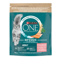 Purina ONE Bifensis Adult granule pro kočky s lososem, 750 g