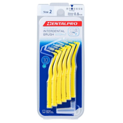 DentalPro mezizubní kartáček zahnutý 0,8 mm žlutý, 10 kusů