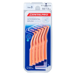 DentalPro mezizubní kartáček zahnutý 1,0 mm oranžový, 10 kusů