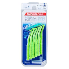 DentalPro mezizubní kartáček zahnutý 1,5 mm zelený, 10 kusů