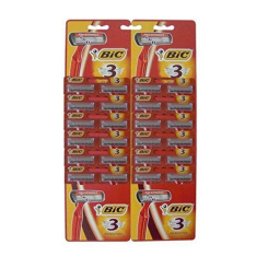 BIC 3 Sensitive, pánské jednorázové holicí strojky, závěsná karta 24 ks
