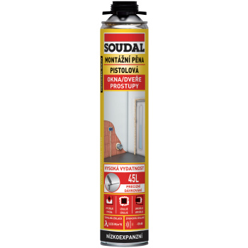Soudal montážní pěna nízkoexpanzní, pistolová, 750 ml