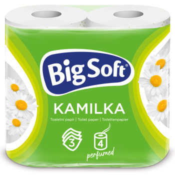 Big Soft Kamilka 3vrstvý toaletní papír, 4 role, 16,8 m role