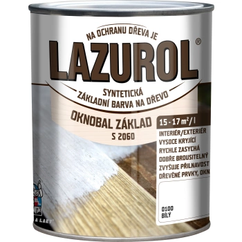 LAZUROL Oknobal základ barva na&nbsp;dřevo S2060, bílá, 600 ml