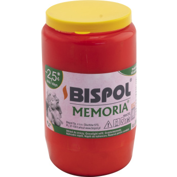 Bispol hřbitovní svíčka Memoria W03 olejová červená, 160 g