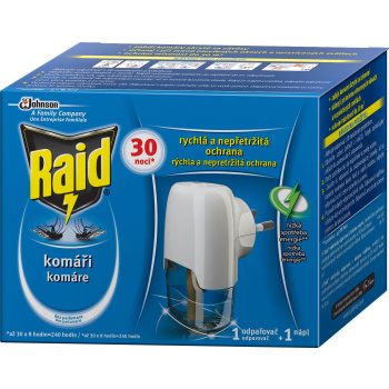 Raid elektrický odpařovač s tekutou náplní proti komárům, 30 nocí, 1+21 ml