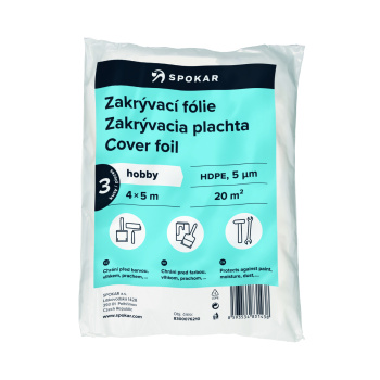Spokar zakrývací fólie na malování, 5 µ, 20 m², 4 × 5 m, 3 ks