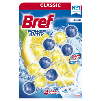 Bref WC Power Aktiv Lemon, WC kuličky, 3 × 50 g