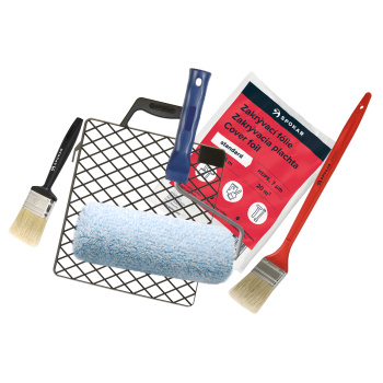 Spokar Uni Modrý melír sada váleček pro držák 8 mm, 250 mm + držák, mřížka, fólie, 2 × štětec