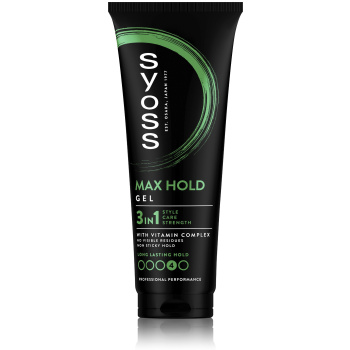 Syoss Max Hold Power gel pro uhlazené elegantní účesy, 250 ml