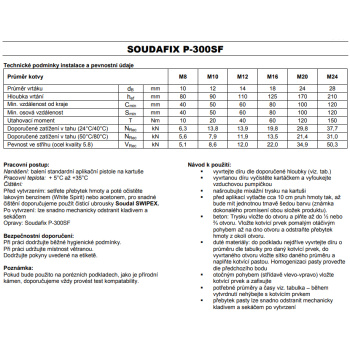 Soudal Soudafix P-300 SF chemická kotva, 300 ml