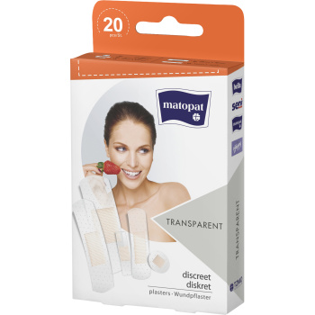 Matopat Transparent náplasti průhledné s polštářkem, 20 ks