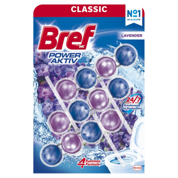 Bref WC Power Aktiv Lavender, WC kuličky, 3 × 50 g
