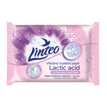 Linteo toaletní papír vlhčený s kyselinou mléčnou, 60 ks