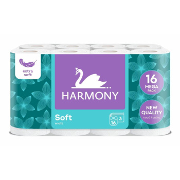 Harmony Soft 3vrstvý toaletní papír, role 17,5 m, 16 rolí